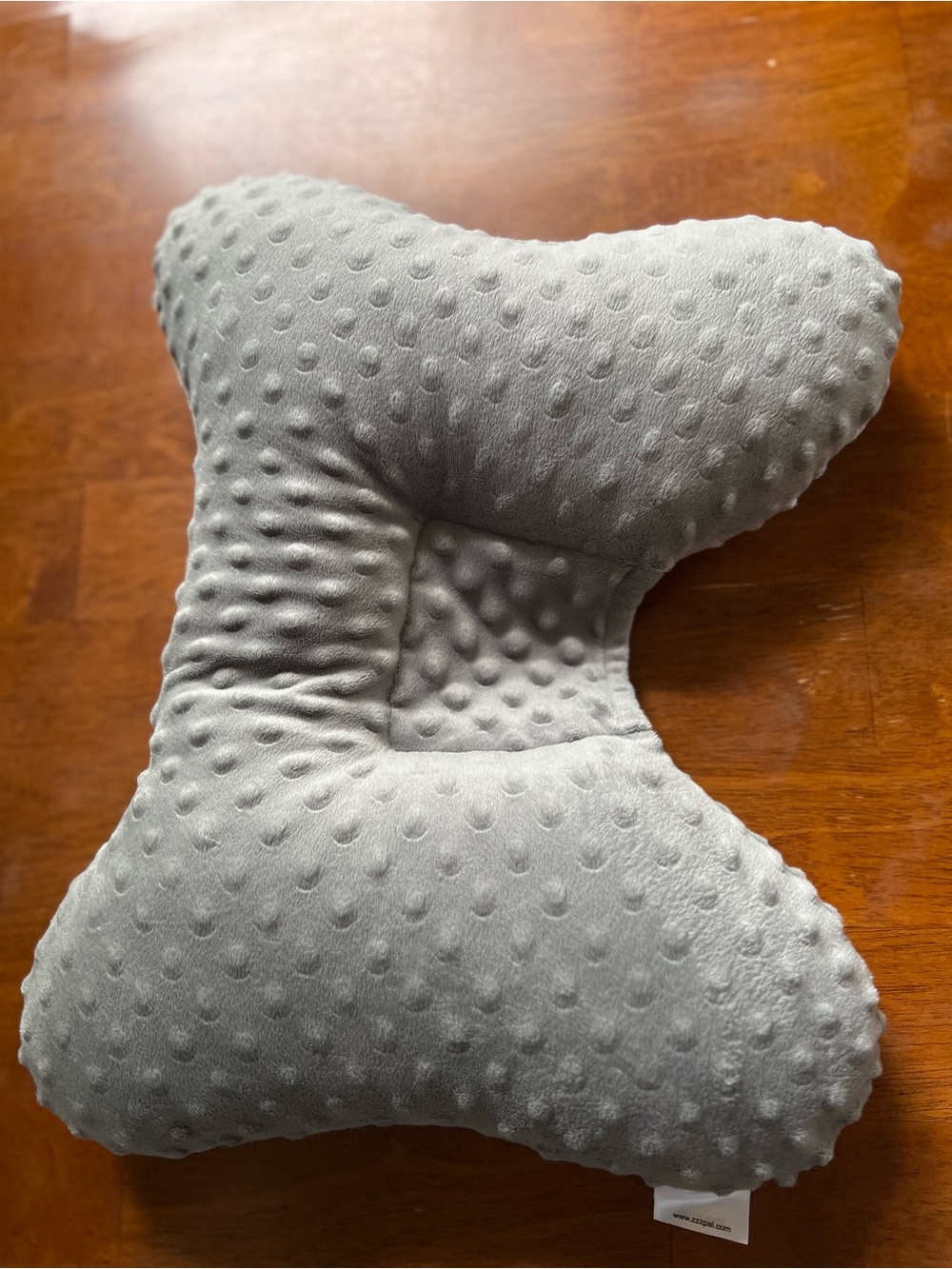 Grey Textured Minky Support / Tummy Time Pillow